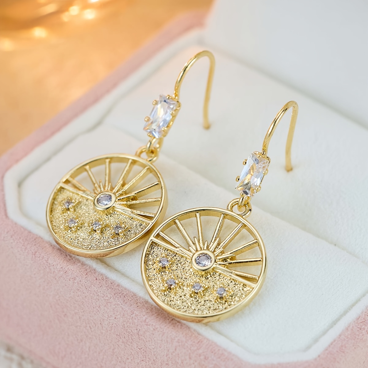 Unisex Starlight Disc Copper Earrings, Daily Wear
